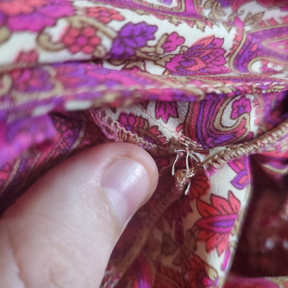 Karma Highway Paisley Maxi Dress w/ Large Flutter Sleeve OS Boho Festival 70s - Picture 14 of 16